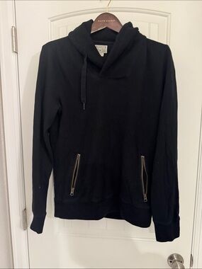 Converse Men's Black Crewneck Hoodie with Zip Pockets